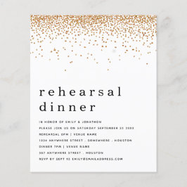 Budget Gold Glitter Rehearsal Dinner Uitnodiging