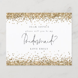 Budget Gold Glitter Script Bridesmaid Verzoek