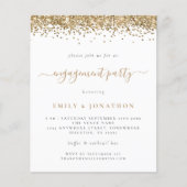 Budget Gold Glitter Script Engagement Party nodigt (Voorkant)