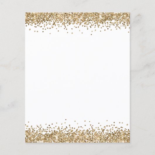 Budget Gold Glitter Script Nieuw jaar Eve Party (Achterkant)