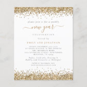 Budget Gold Glitter Script Nieuw jaar Eve Party (Voorkant)