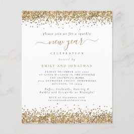 Budget Gold Glitter Script Nieuw jaar Eve Party