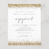 Budget Gold Glitter Script Verloving Invitation (Voorkant)