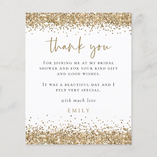 Budget Gold Glitter Script Vrijgezellenfeest Harte (Voorkant)