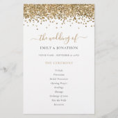 Budget Gold Glitter Script Weddenprogramma (Voorkant)