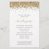 Budget Gold Glitter Script Weddenprogramma (Achterkant)