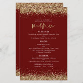 Budget Gold Glitter Script Weddenschap Bourgogne M (Voorkant / Achterkant)