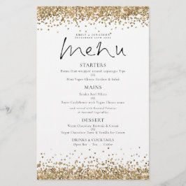 Budget Gold Glitter Script Weduwen Menu