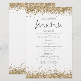 Budget Gold Glitter Script Weduwen Menu