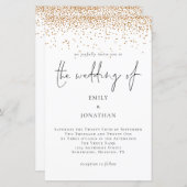 Budget Gold Glitter Script Weduwen Uitnodiging (Voorkant / Achterkant)