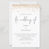 Budget Gold Glitter Script Weduwen Uitnodiging (Voorkant)