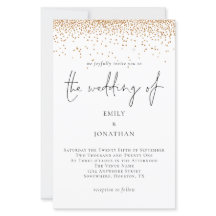 Budget Gold Glitter Script Weduwen Uitnodiging
