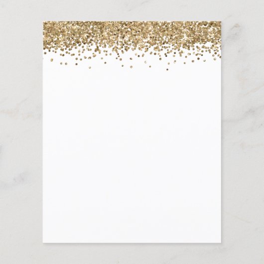 Budget Gold Glitter Script Weduwen Uitnodiging (Achterkant)