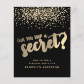 BUDGET Gold Glitter Surprise Party (Uitnodiging vo (Voorkant)