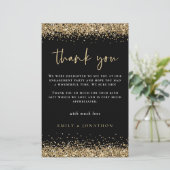 Budget Gold Glitter Verloving Black Hartelijk dank (Staand voorkant)
