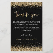 Budget Gold Glitter Verloving Black Hartelijk dank (Voorkant)
