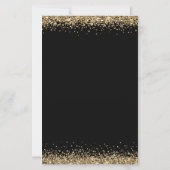 Budget Gold Glitter Verloving Black Uitnodiging (Achterkant)