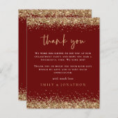 Budget Gold Glitter Verloving Burgundy Dank u (Voorkant / Achterkant)