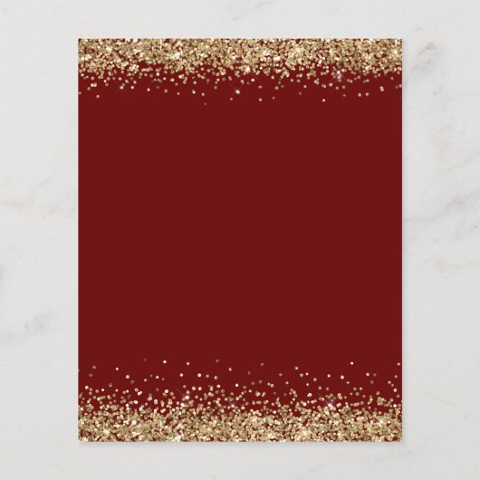 Budget Gold Glitter Verloving Burgundy Dank u (Achterkant)