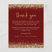 Budget Gold Glitter Verloving Burgundy Dank u (Voorkant)