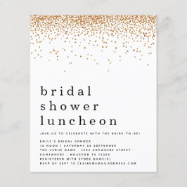 Budget Gold Glitter Vrijgezellenfeest Luncheon Inv