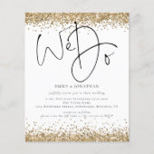 Budget Gold Glitter We doen QR Wedding Uitnodigen (Voorkant)