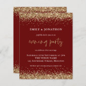 BUDGET Gold Glitter Weddenschap Evening Burgundy (Voorkant / Achterkant)