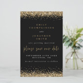 Budget Gold Glitter Wedding Black bespaart de datu (Staand voorkant)