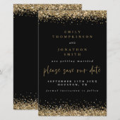 Budget Gold Glitter Wedding Black bespaart de datu (Voorkant / Achterkant)