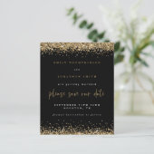 Budget Gold Glitter Wedding Black bespaart de datu (Staand voorkant)