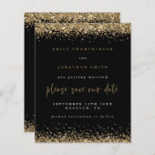 Budget Gold Glitter Wedding Black bespaart de datu (Voorkant / Achterkant)
