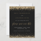 Budget Gold Glitter Wedding Black bespaart de datu (Voorkant)