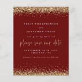 Budget Gold Glitter Wedding Burgundy Bespaar op da (Voorkant)