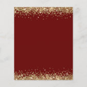 Budget Gold Glitter Wedding Burgundy Uitnodiging (Achterkant)