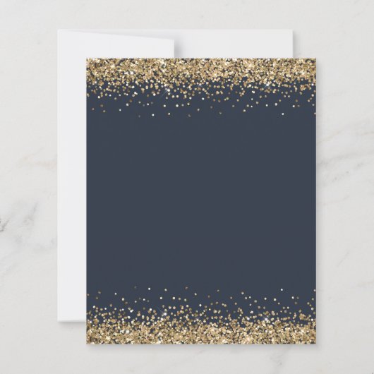 BUDGET Gold Glitter Wedding Evening Navy Blue (Achterkant)
