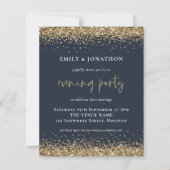 BUDGET Gold Glitter Wedding Evening Navy Blue (Voorkant)