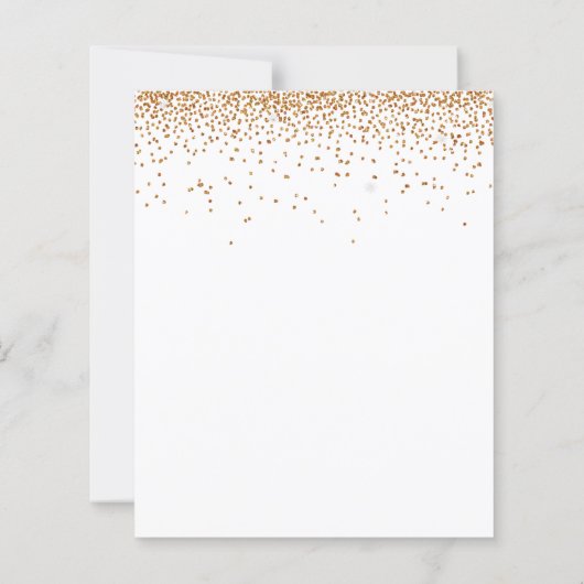 Budget Gold Glitter Wedding Evening Party Invite (Achterkant)