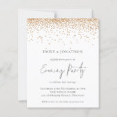 Budget Gold Glitter Wedding Evening Party Invite (Voorkant)