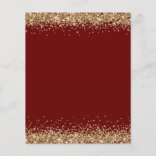 Budget Gold Glitter Wedding Reception Burgundy enc (Achterkant)