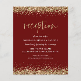 Budget Gold Glitter Wedding Reception Burgundy enc