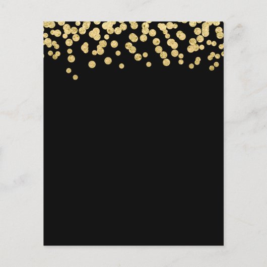 Budget Gold Glitter Wedding Reception nodigt uit (Achterkant)