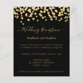 Budget Gold Glitter Wedding Reception nodigt uit (Voorkant)