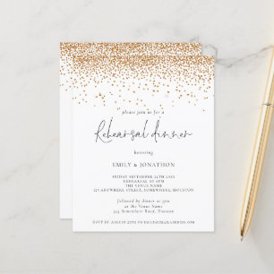 Budget Gold Glitter Wedding Rehearsal Dinner