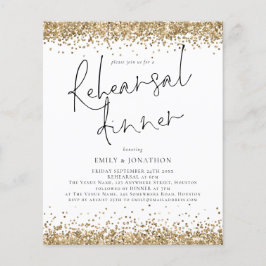 Budget Gold Glitter Wedding Rehearsal Dinner