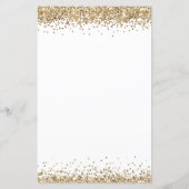 Budget Gold Glitter Wedding White Uitnodiging (Achterkant)
