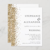 Budget Gold Glitter White QR Code Weddenschap Uitn (Voorkant / Achterkant)