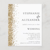 Budget Gold Glitter White QR Code Weddenschap Uitn (Voorkant)