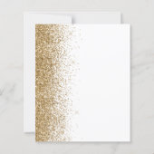 Budget Gold Glitter White Wedding Invitation (Achterkant)