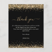 Budget Gold Glitter Zwart 2024 Afstuderen Bedankt (Voorkant)