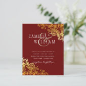 BUDGET Gold Lace Classic Ampersand Wedding Invite (Staand voorkant)